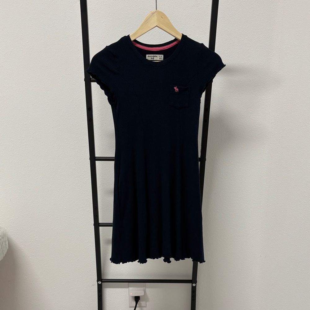 Navy Blue Kids Dress with pockets